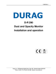 Durag D-R290 Installation and Operation
