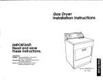Gas Dryer Installation Instructions