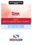 SPLIT AIR TO WATER HEAT PUMPS