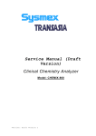 Service Manual (Draft Version) Clinical Chemistry Analyzer
