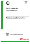 Maintenance Information, Electric Screwdrivers