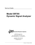 SR785 Service Manual - Stanford Research Systems