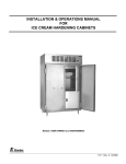 INSTALLATION & OPERATIONS MANUAL FOR ICE CREAM