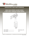 operator`s and parts manual x900 high speed