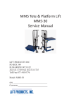 MMS Tote & Platform Lift MMS-30 Service Manual - Lift