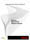 Operating And Service Manual Ramsey MINI CK100 Weight Indicator