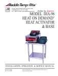 MODEL IHA-96 HEAT ON DEMAND® HEAT ACTIVATOR & BASE