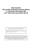 Water Specialist WS1 and WS1.25 Drawings and Service Manual 1