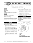 Wheel Center Cover Kit Instruction Sheet