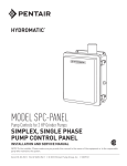 MODEL SPC-PANEL - Pentair Water Literature