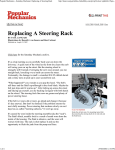 Popular Mechanics - Saturday Mechanic: Replacing A Steering Rack