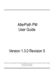 AlterPath PM User Guide Version 1.3.0 Revision 5