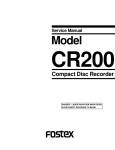 Service Manual Compact Disc Recorder CR200 Model