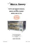 parts and service manual merco holding cabinet model