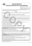 Instruction Manual for Heavy Duty Centrifugal Clutch Kit (32
