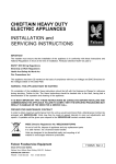 Chieftain Heavy Duty Electric Ranges Installation & Service