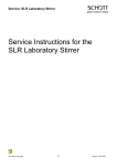 Service Instructions for the SLR Laboratory Stirrer