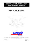 Air Force Lift Installation, Operation and Service Manual