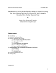Introduction to Analog Audio Tape Recording: A Paper