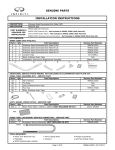 GENUINE PARTS INSTALLATION INSTRUCTIONS