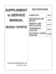 SUPPLEMENT to SERVICE MANUAL SECTION PAGE