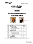 40-6600 Self Leveling Laser Marker SERVICE MANUAL