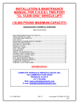 installation & maintenance manual for chssi two-post