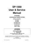 SP-1000 User & Service Manual