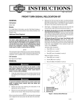 Front Turn Signal Relocation Kit Instruction Sheet - Harley