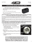 Instruction Sheet For Tool #778