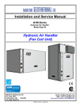 Hydronic Air Handler (Fan Coil Unit) Installation and Service Manual