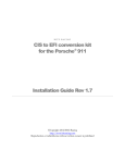 CIS to EFI conversion kit for the Porsche® 911 Installation