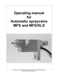 Operating manual for Automatic sprayvalve MFS and