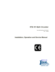 Nestlab RTE-101 Bath Circulator Installation, Operation and Service