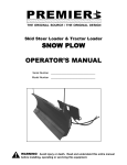 SNOW PLOW OPERATOR`S MANUAL
