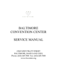 BALTIMORE CONVENTION CENTER SERVICE MANUAL
