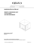 Installation/Service Manual Remote Condensing Unit