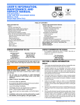 USER`S INFORMATION, MAINTENANCE AND SERVICE MANUAL