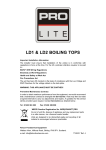 Pro-Lite Boiling Top Installation and Service Instructions