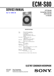 Sony ECM-S80 Service Manual, Version 1.0