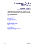 Instructions For Use AED Trainer