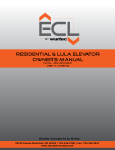 RESIDENTIAL & LULA ELEVATOr OWNER`S MANUAL