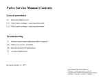 Volvo Service Manual Contents