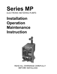 Pulsafeeder PULSAtron Series MP Pumps Manual