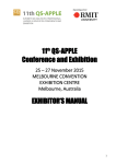 11th QS-APPLE Conference and Exhibition EXHIBITOR`S MANUAL