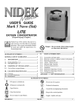 Nidek Nuvo Lite Mark 5 Oxygen Concentrator Service Manual