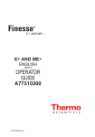 Finesse E+ and ME+ Operator Guide
