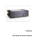 Volksamp Pass Aleph 30 Owner`s Manual