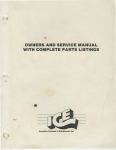 owners and service manual with complete parts listings