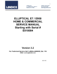 Elliptical E7 / E950 Home & Commercial Service Manual